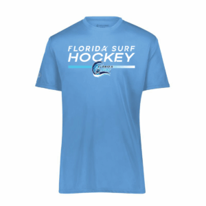 Florida Surf performance tee, hockey logo, Columbia blue