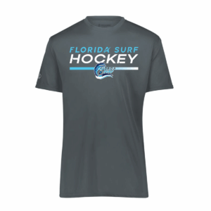 Florida Surf performance tee, hockey logo, graphite