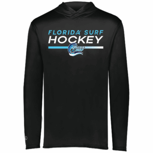 Florida Surf lightweight performance hoodie, new hockey logo, black