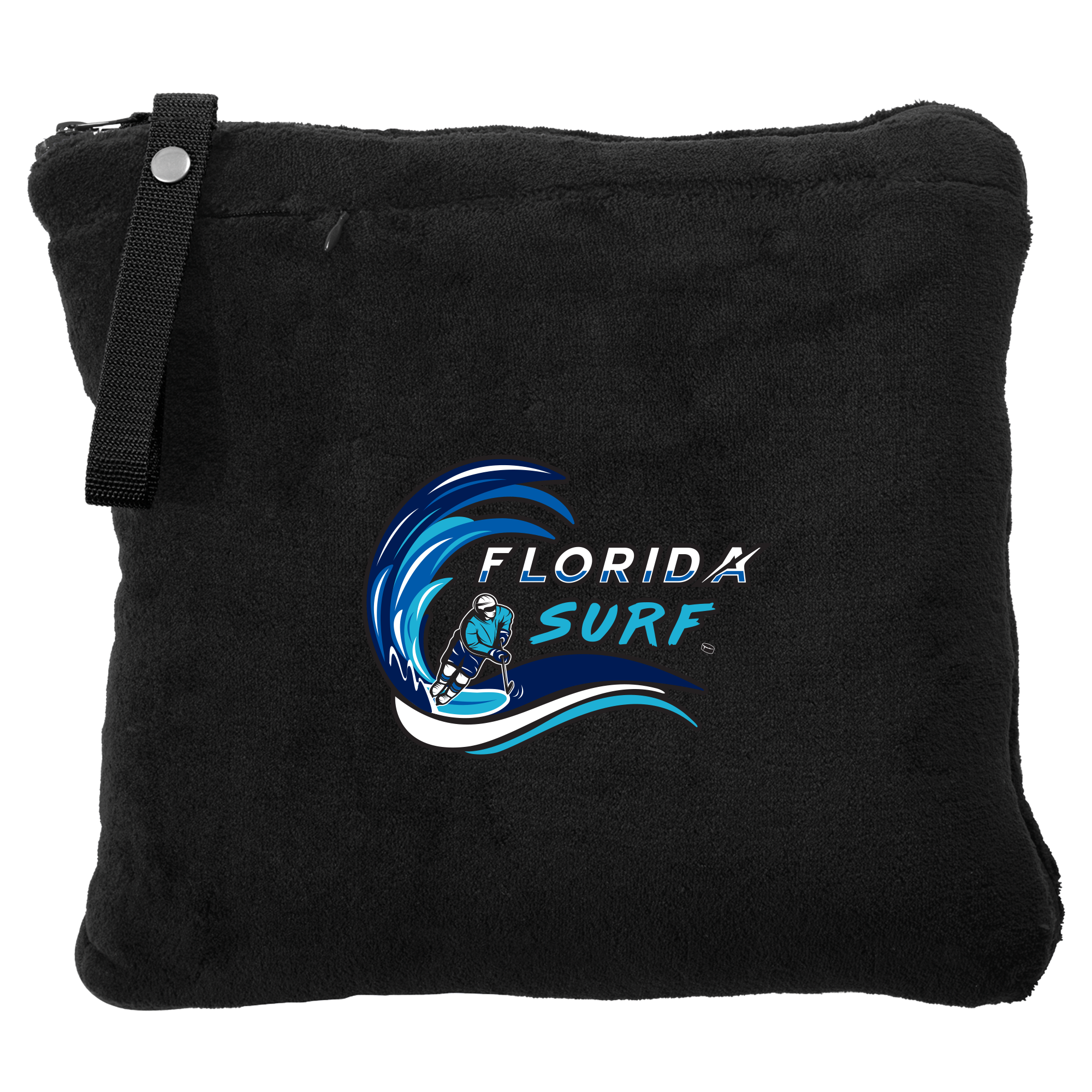 Florida Surf packable travel blanket, black