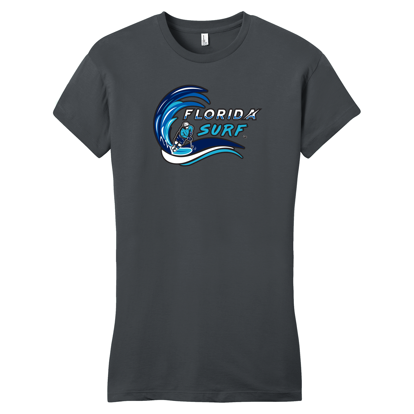 Florida Surf womens fitted tee, charcoal