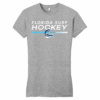 Florida Surf women's fitted tee, new hockey logo, light heather grey
