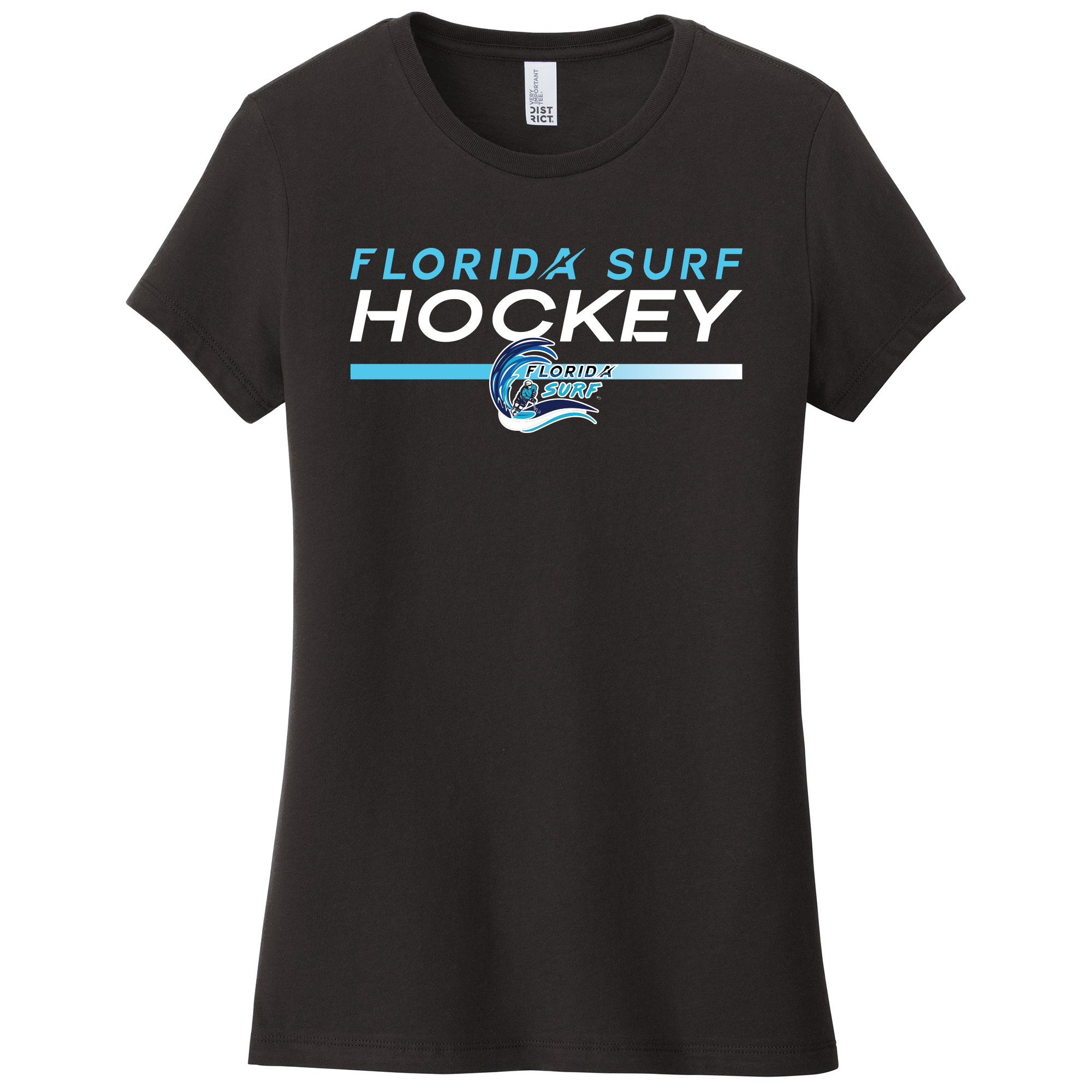 Florida Surf women's tee, new hockey logo, black