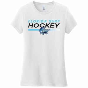 Florida Surf women's tee, new hockey logo, white